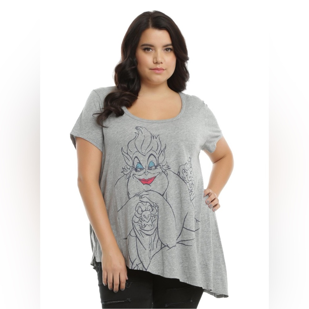 Disney Little Mermaid Ursula asymmetrical beaded tunic tee flotsam jetsam sz 2X